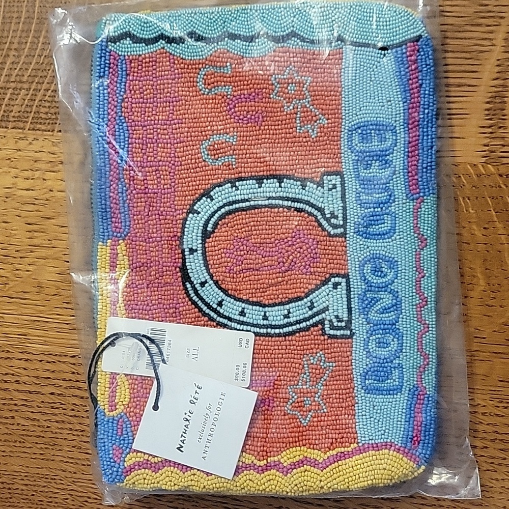 Anthropologie x Natalie Lete Beaded Lucky Charm "Long Life" Clutch - multi-color - Picture 7 of 10
